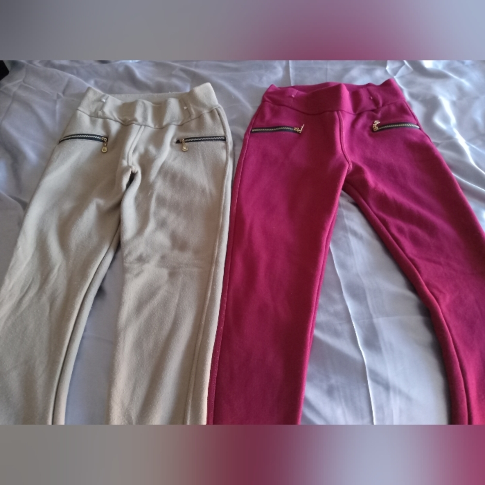 Fully lined pants beige and red